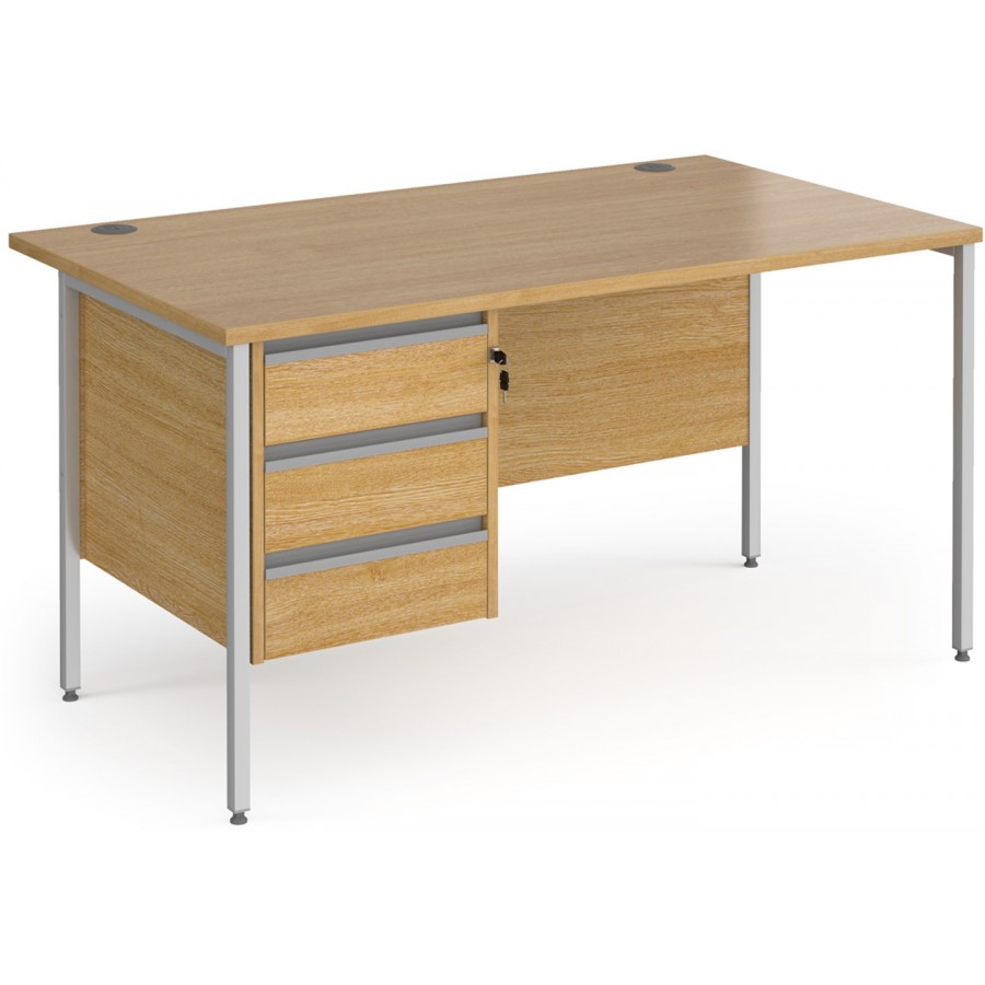 Harlow Straight Desk with 3 Drawer Pedestal